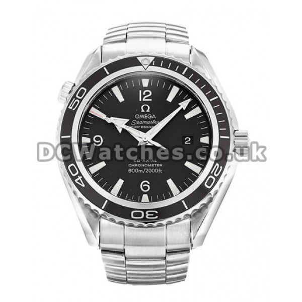 Classic Omega Planet Ocean Black Dial Replica Watches With Steel Bracelet For Men