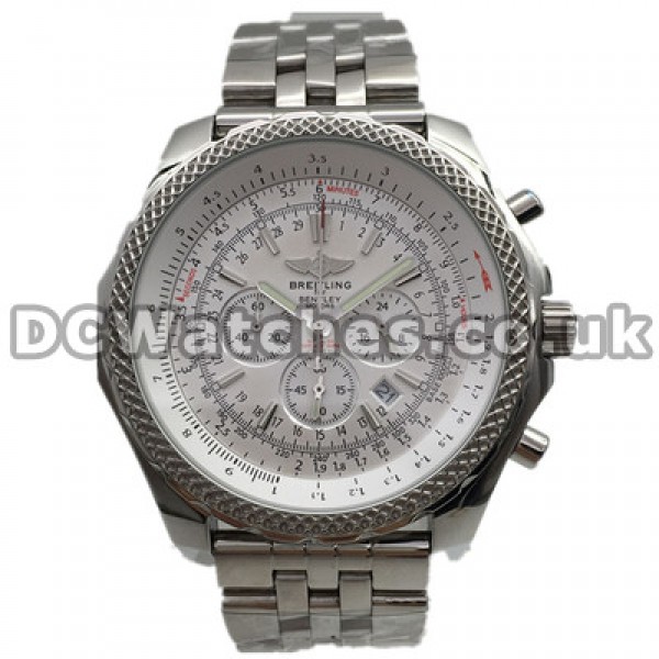 Practical UK Breitling Bentley Copy Watches With White Dials And White Sub-dials For Men