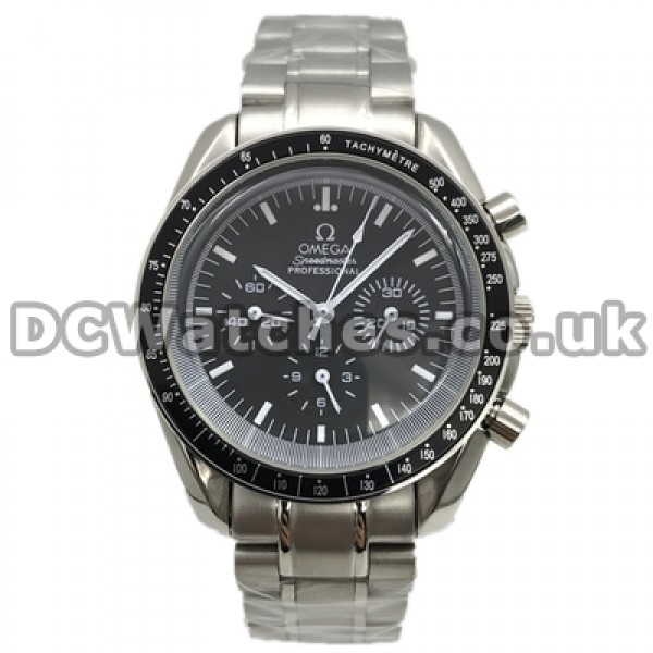 Swiss Functional 42MM Replica Omega Speedmaster Moonwatches With Black Dials